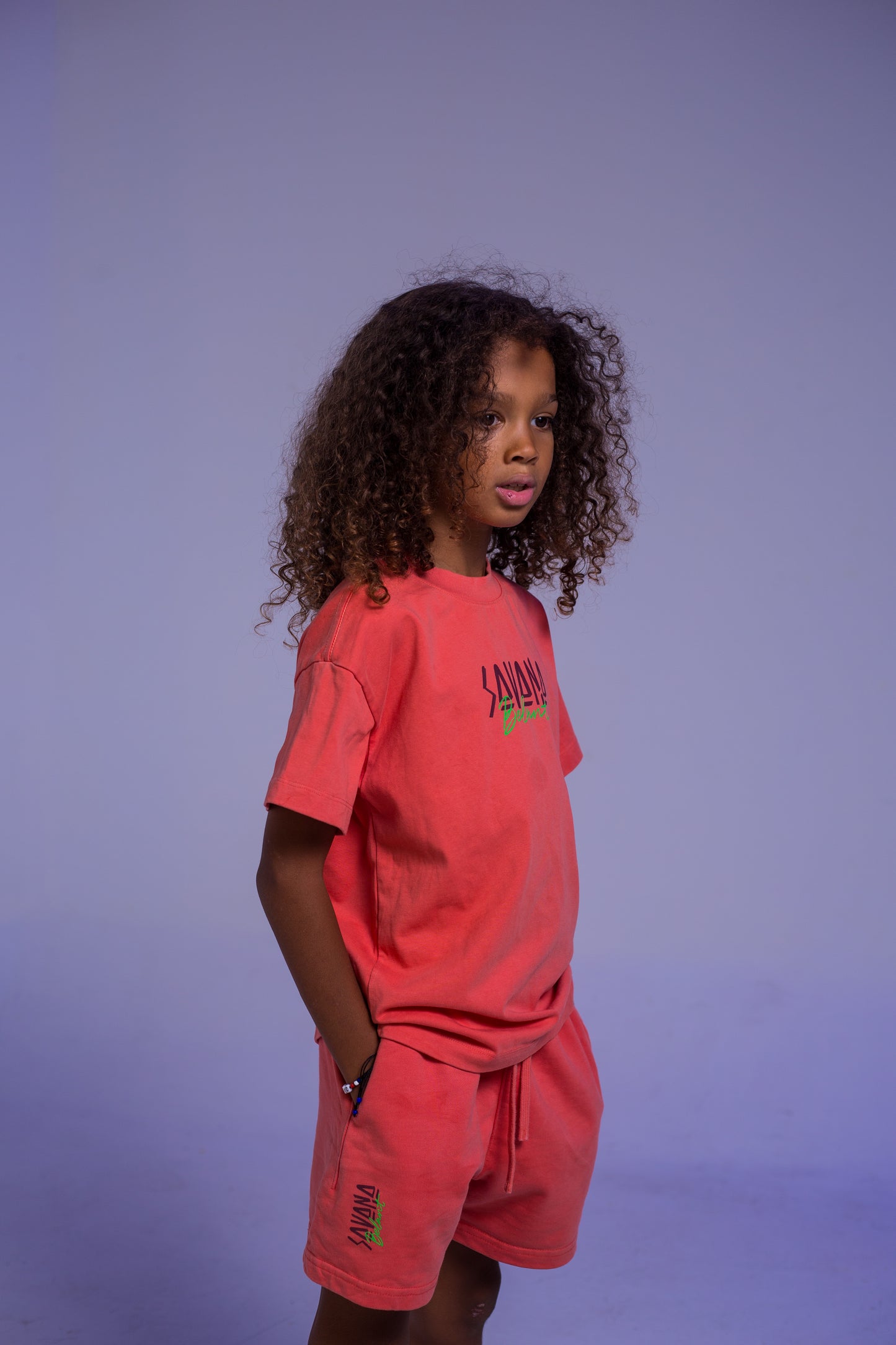 Savana Coral T-shirt - Giraffe Print