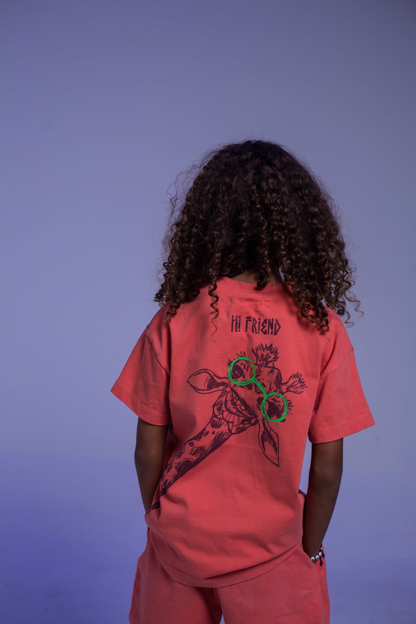 Savana Coral T-shirt - Giraffe Print